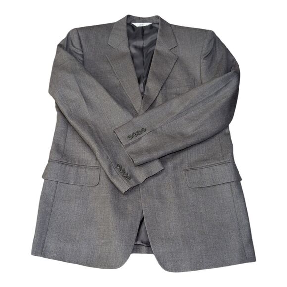 Versini Men's Gray 2 Button Blazer Sport Coat Jacket Size 42L Silk/Wool - Picture 12 of 13
